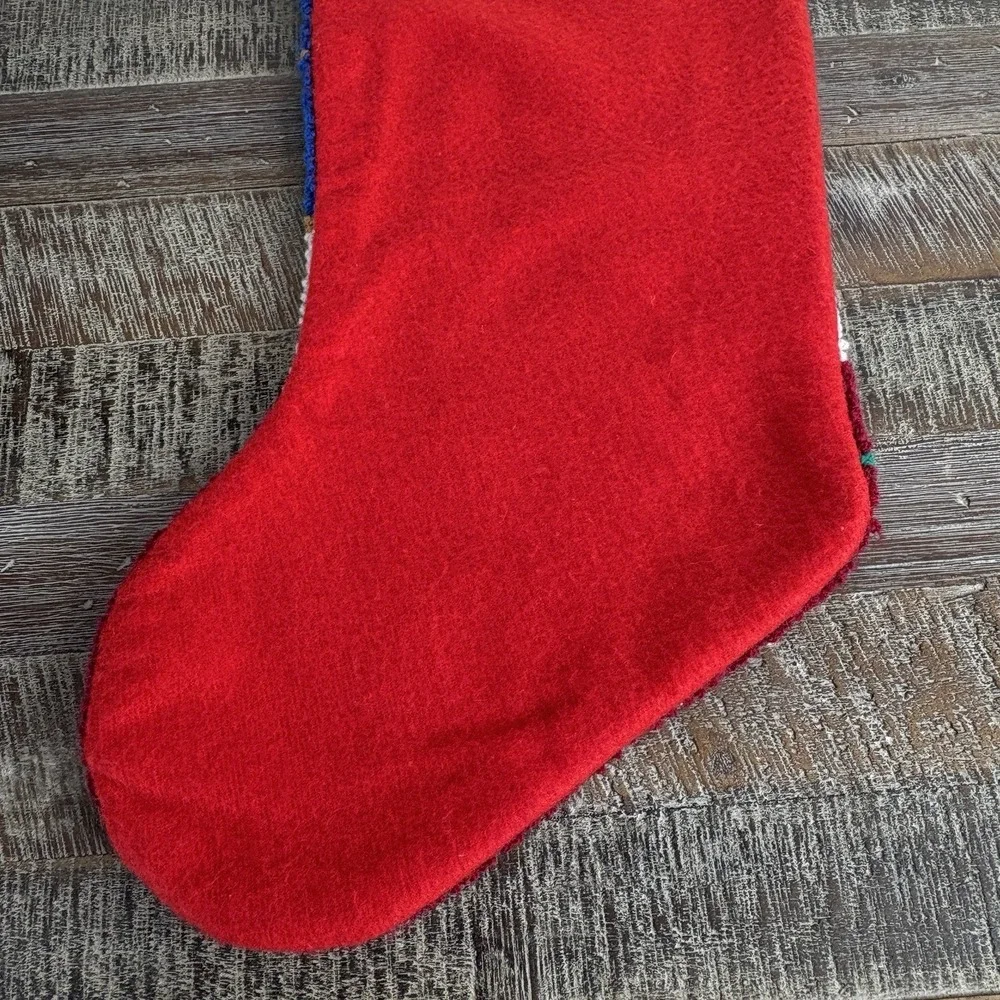 Punch Needle Christmas Stocking Santa Holiday Tree Teddy Bear 18